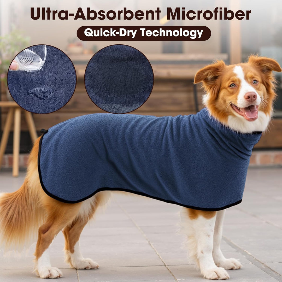 HezzLuv Bademantel für Hunde, Hundebademantel Aus Mikrofaser Für Mittlere Und Grosse Hunde, Saugstar