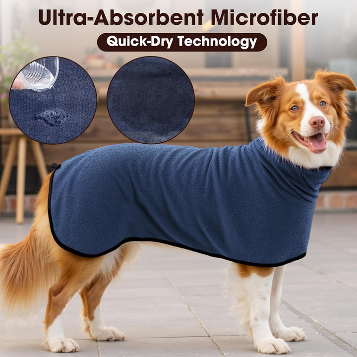 HezzLuv Bademantel für Hunde, Hundebademantel Aus Mikrofaser Für Mittlere Und Grosse Hunde, Saugstar