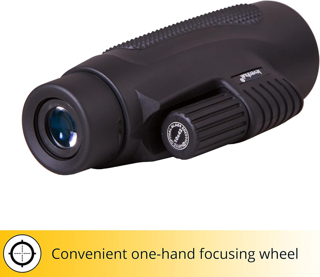 Levenhuk Wise 10x42 Hand-Fernrohr mit Durchgehend Mehrfachvergüteter Optik Aus BaK-4-Glas für Helle