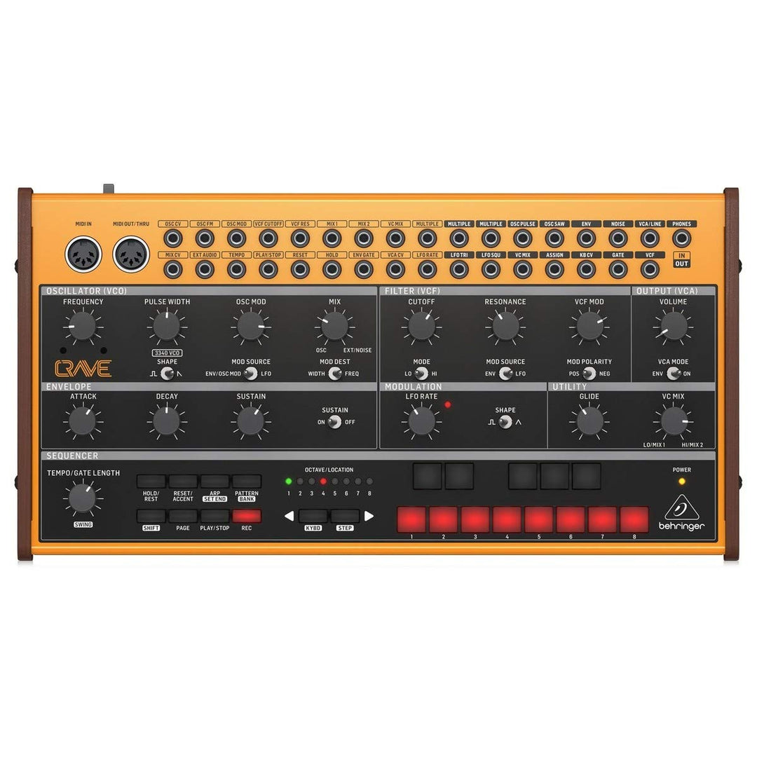 Behringer CRAVE Analog Synthesizer Analog Semi-Modular Synthesizer with 3340 VCO, Classic Ladder Fil