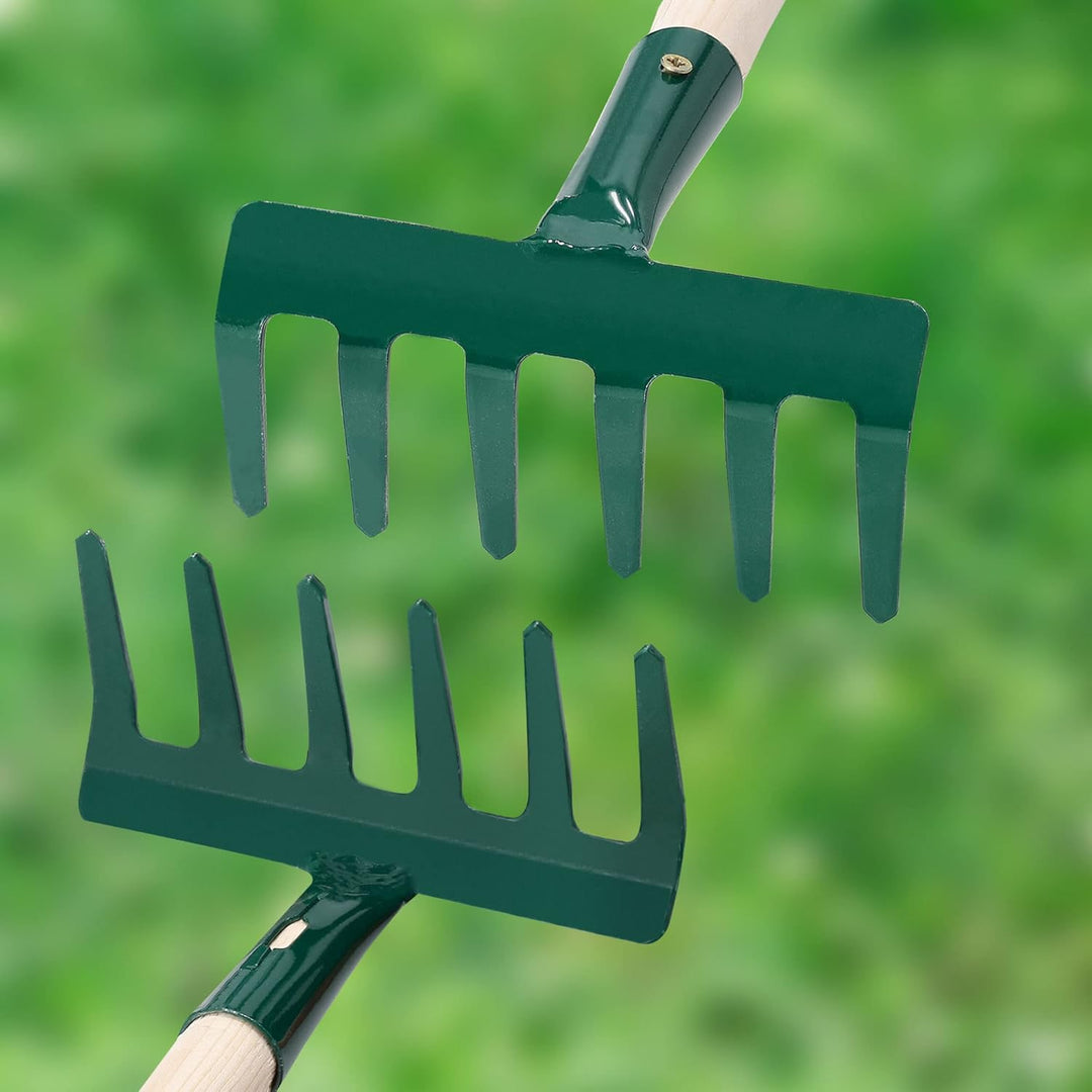 KOTARBAU® Gartenrechen mit 6 Zinken aus Stahl Gartenwerkzeug 109x1000mm, 109x1000mm