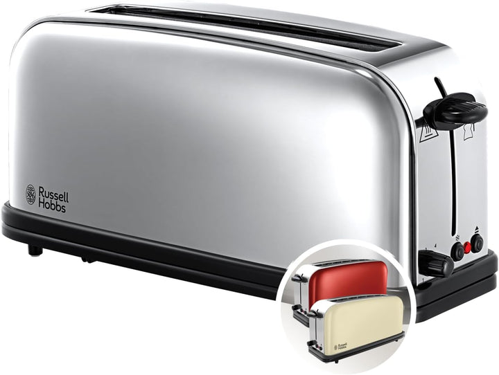 Russell Hobbs Toaster [Langschlitz für 2 Scheiben / 1 breite Brotscheibe] Victory Edelstahl (extra b