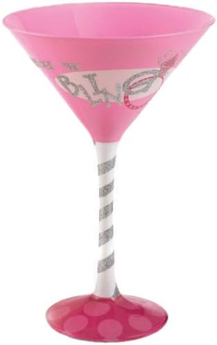Mud Pie Bachelorette Martini-Glas, handbemalt