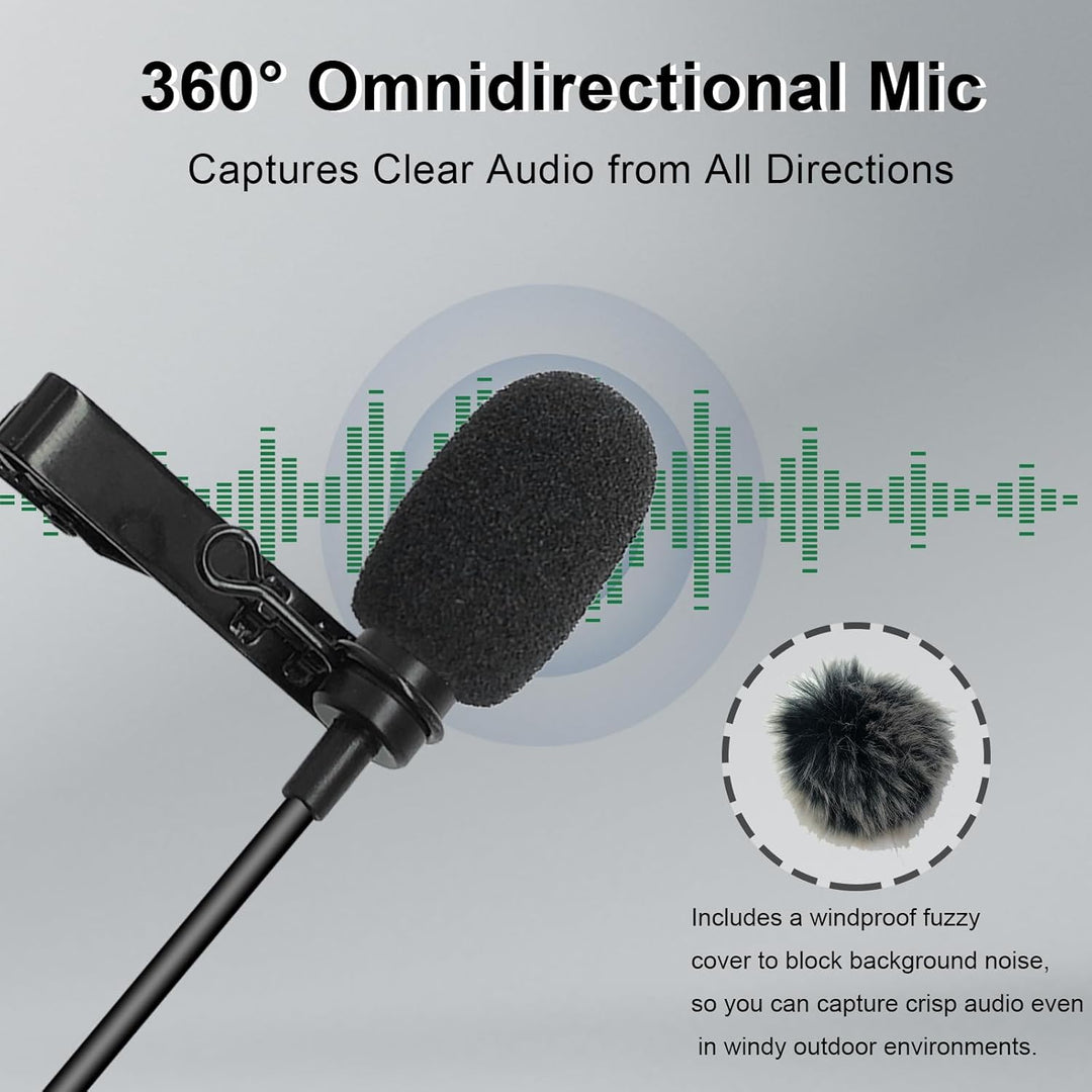 Lavalier-Ansteckmikrofon, omnidirektionales Kondensatormikrofon für Sennheiser Wireless Transmitter
