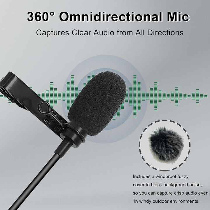 Lavalier-Ansteckmikrofon, omnidirektionales Kondensatormikrofon für Sennheiser Wireless Transmitter
