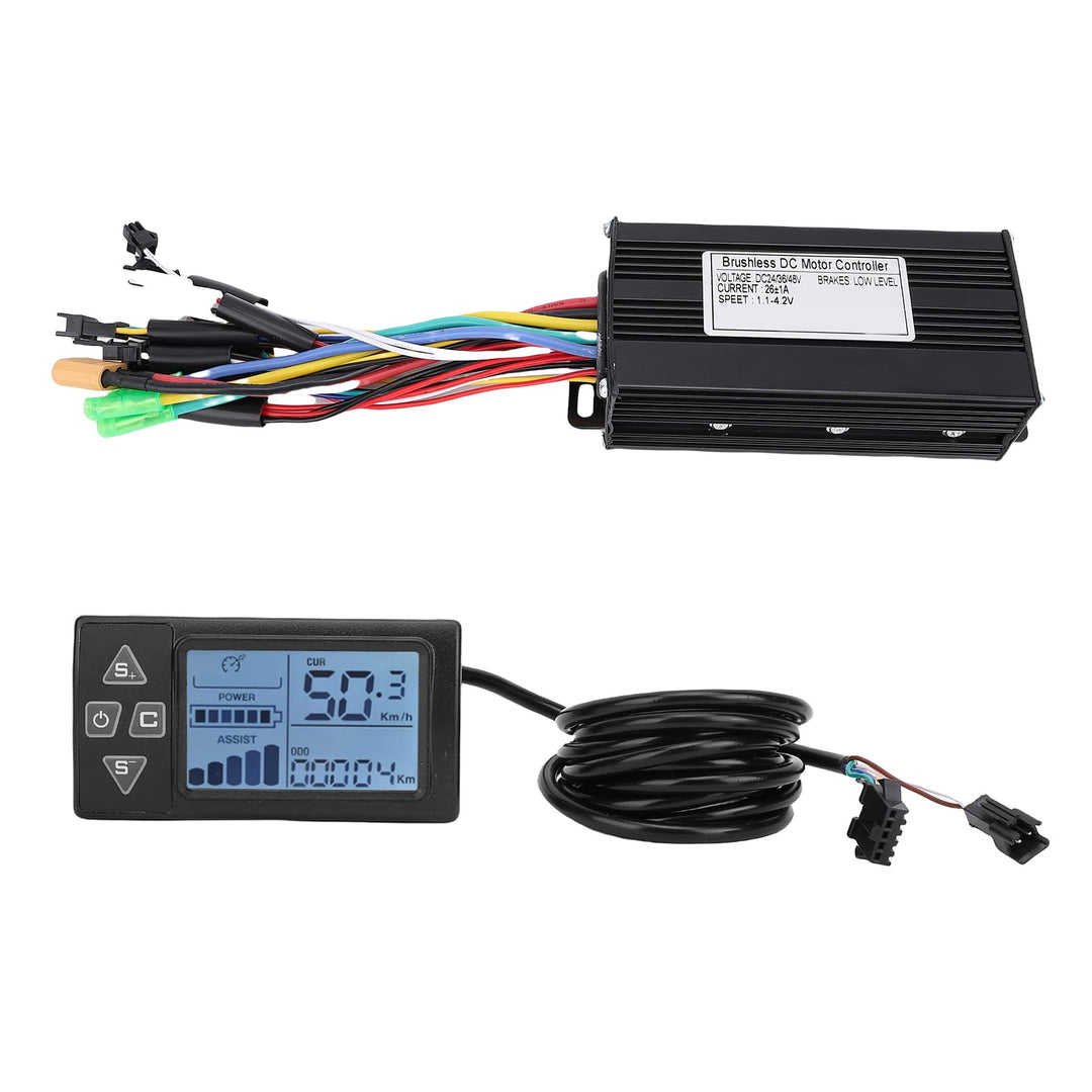 BuyWeek Elektrofahrrad Brushless Motor Controller Kit, 36V 48V 500W 750W 26A 3 Modus Sinuswellen Mot