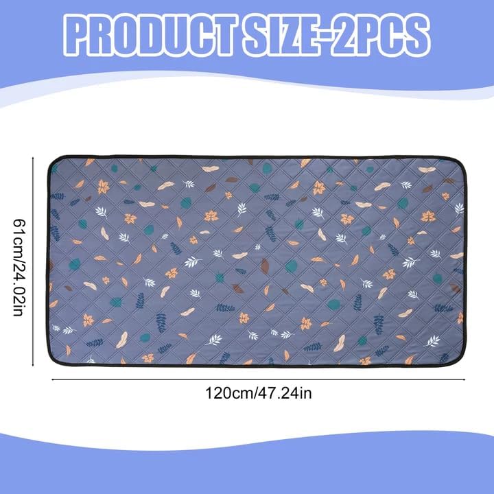 2 Pack Waschbare PIPI Pads für Kaninchen: 120 x 61cm Wiederverwendbare PIPI Matten, rutschfest Wasch