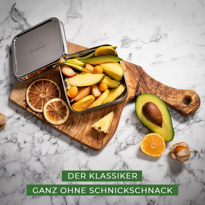 Brotbox Classic | Brotdose Kinder 500ml | Lunchbox aus Edelstahl BPA frei | Vesperbox Spülmaschinenf