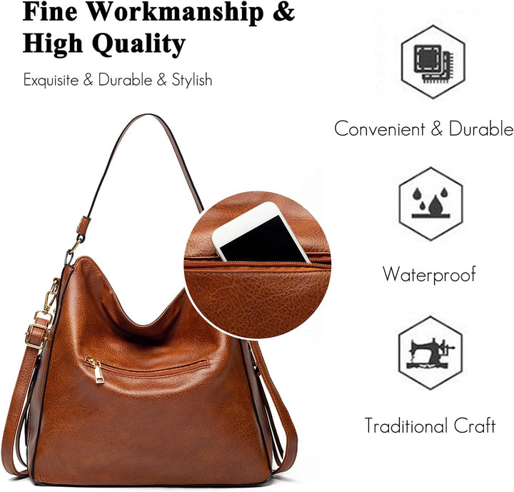 FANDARE Damen Handtasche Frauen Umhängetaschen Schultertasche PU Leder Tote Beutel Schultertasche fü