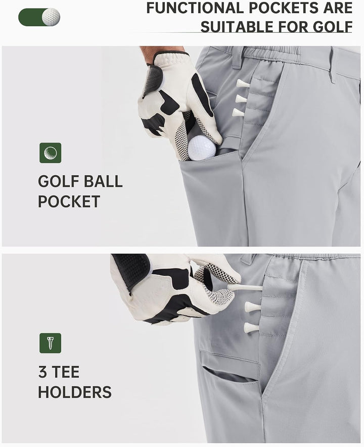 33,000ft Herren Golf Shorts UPF 50+ Stretch Shorts Leichte Schnelltrocknende 9" Bermuda Shorts Kurze