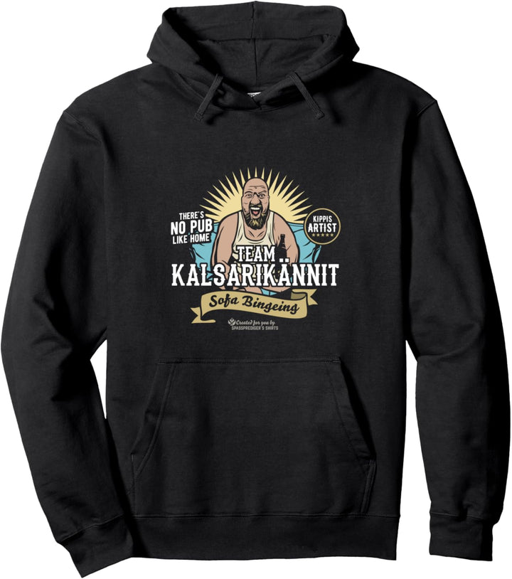 Kalsarikännit Bier Kippis Artist Sofa Bingeing Kalsarikännit Pullover Hoodie