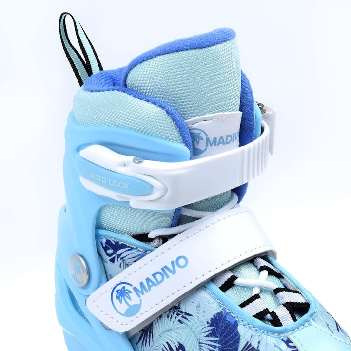 MADIVO Tropic Kinder Rollschuhe VERSTELLBAR | Ideal für Mädchen und Damen | Grössenverstellbare Roll