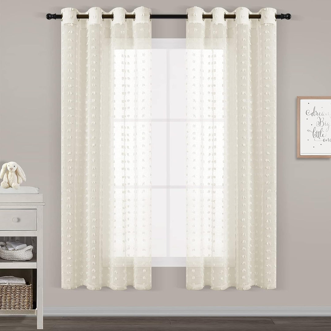 Joywell Natürlich Gardinen Wohnzimmer Vorhänge Transparente Voile Sheer Vorhänge Mädchenzimmer Leine