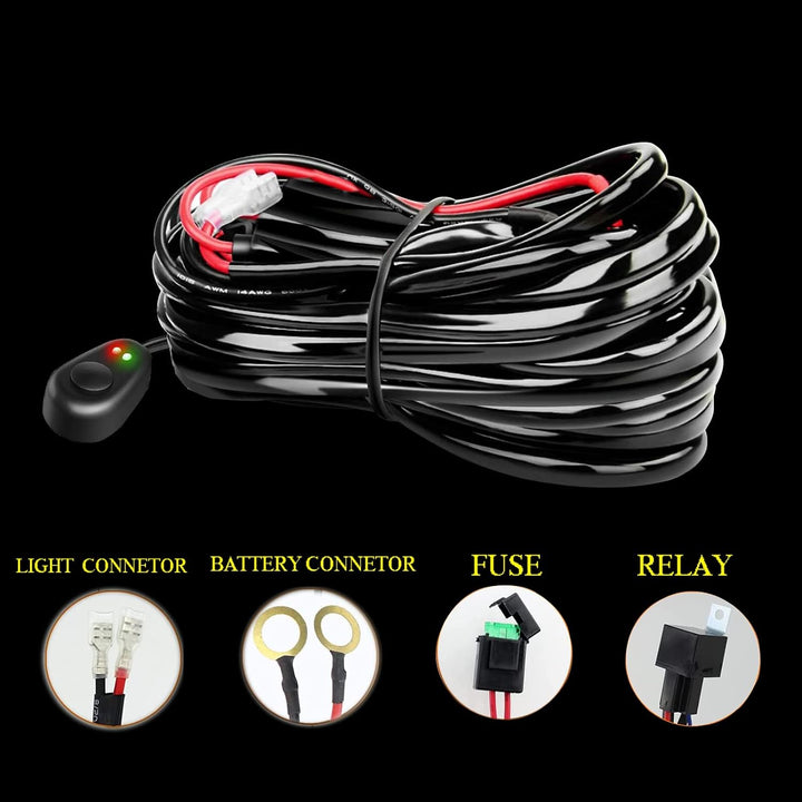 AUXTINGS LED Zusatzscheinwerfer Scheinwerfer 132 cm 300W LED Nebelscheinwerfer gebogen+ 10cm Spotlig