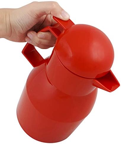 Helios Top Push Kunststoff-Isolierkanne, rot, 1 Liter 1,0 Liter Rot, 1,0 Liter Rot