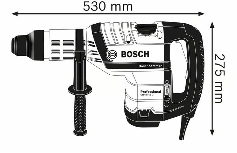Bosch Professional Bohrhammer mit SDS max GBH 8-45 D (12,5 J Schlagenergie, inkl. Zusatzgriff, im Ha