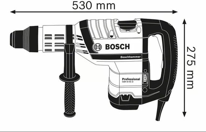 Bosch Professional Bohrhammer mit SDS max GBH 8-45 D (12,5 J Schlagenergie, inkl. Zusatzgriff, im Ha