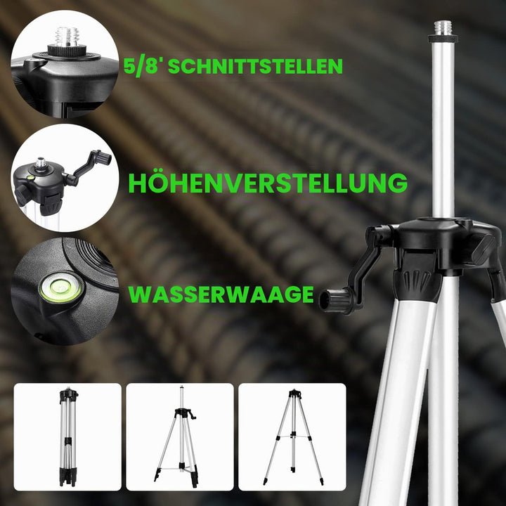 Weytoll Laser Kreuzlinienlaser Mit Stativ - 12 Linien, 4800mAh Selbstnivellierend, Drehbarer Sockel,