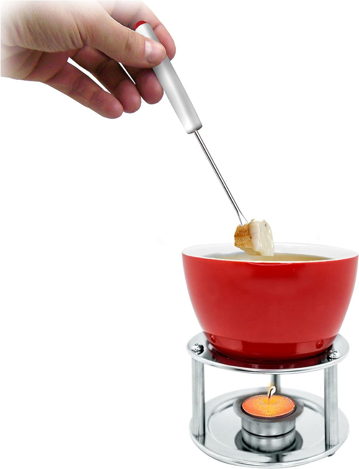 Vin Bouquet FIH 022 - Schokoladen-/Käsefondue aus Keramik, einschliesslich Teelicht und vier Spiesse
