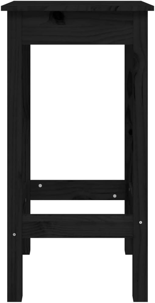 ZQQLVOO Barstühle 2 STK. Schwarz 40x40x78 cm Massivholz Kiefer, Bequemer Polsterstuhl, Stuhl Esszimm