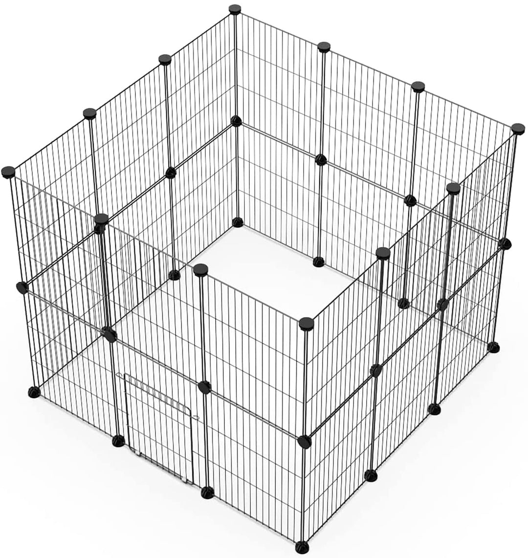 LANGXUN DIY Kleintier-Laufstall, Haustier-Laufstall mit T¡§1r, Kaninchen- & Meerschweinchenk?fig, We