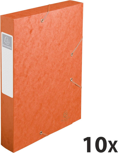 Exacompta 16017H 10er Pack Premium Sammelboxen mit Gummizug 60 mm aus extra starkem Colorspan-Karton