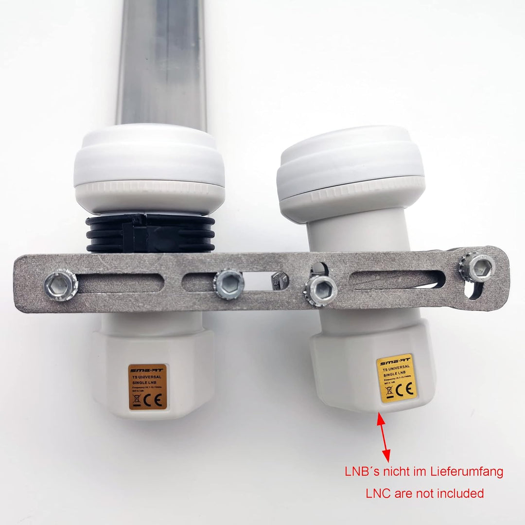EasyLife Universal HQ Multifeedhalter ALU 2-Fach, für Zwei LNBs mit 23 mm oder 40 mm Feedaufnahme