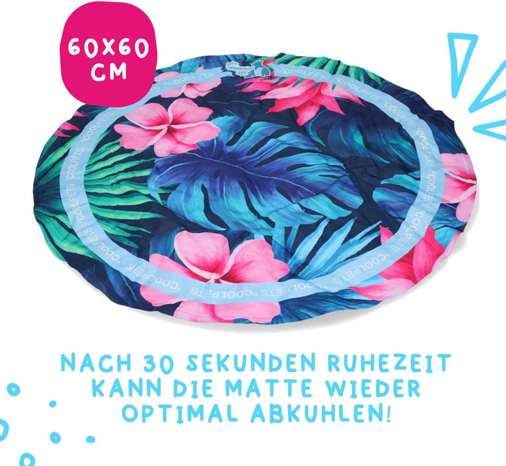 Coolpets Tropical Premium Kühlmatte - Geeignet für Hunde - rutschfest - Dicke Polyester-Aussenschich