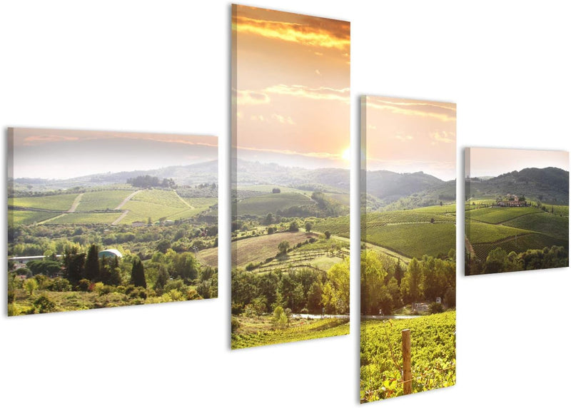 Bild Bilder auf Leinwand Chianti-Weinberglandschaft in Toskana Italien Wandbild, Poster, Leinwandbil