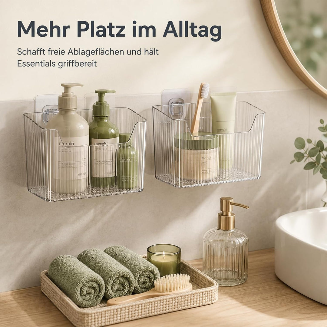 ZYNERY 6er Set Schranktür Organizer für Küche, 2 Grössen Klare Kunststoff-Aufbewahrungsboxen mit Kle
