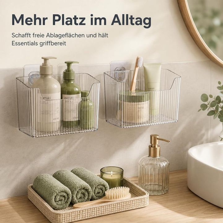 ZYNERY 6er Set Schranktür Organizer für Küche, 2 Grössen Klare Kunststoff-Aufbewahrungsboxen mit Kle