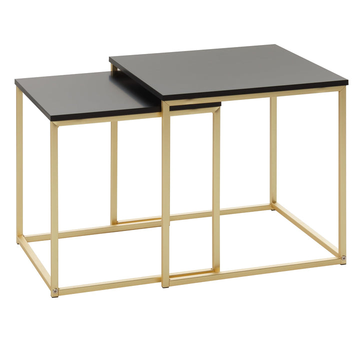 FineBuy Satztisch CHUR Beistelltisch MDF/Metall | Couchtisch Set aus 2 Tischen | Kleiner Wohnzimmert