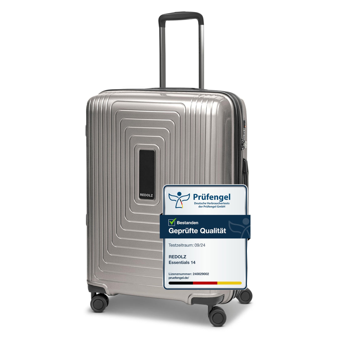 REDOLZ Mittelgrosser Hartschalen M+ Trolley | 46 x 30 x 66 cm | Koffer mit Dehnfalte von 82 auf 97 L