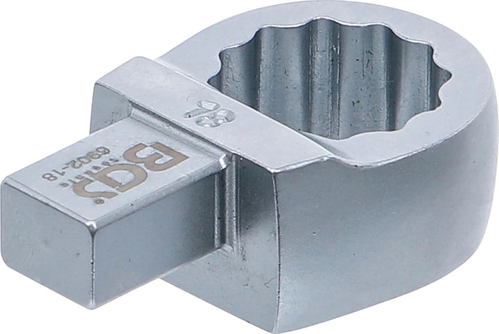 BGS 6902-18 | Einsteck-Ringschlüssel | 18 mm | Aufnahme 9 x 12 mm, 18 mm
