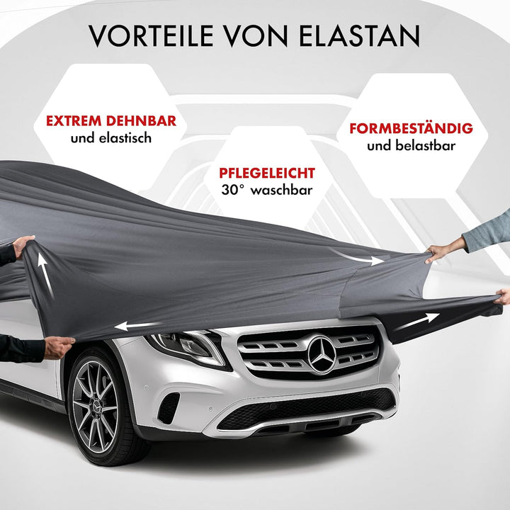 WALSER Premium Abdeckung Auto Indoor Stretch Plus Qualitätssieger Sehr Gut* Autoabdeckung Winter Aut