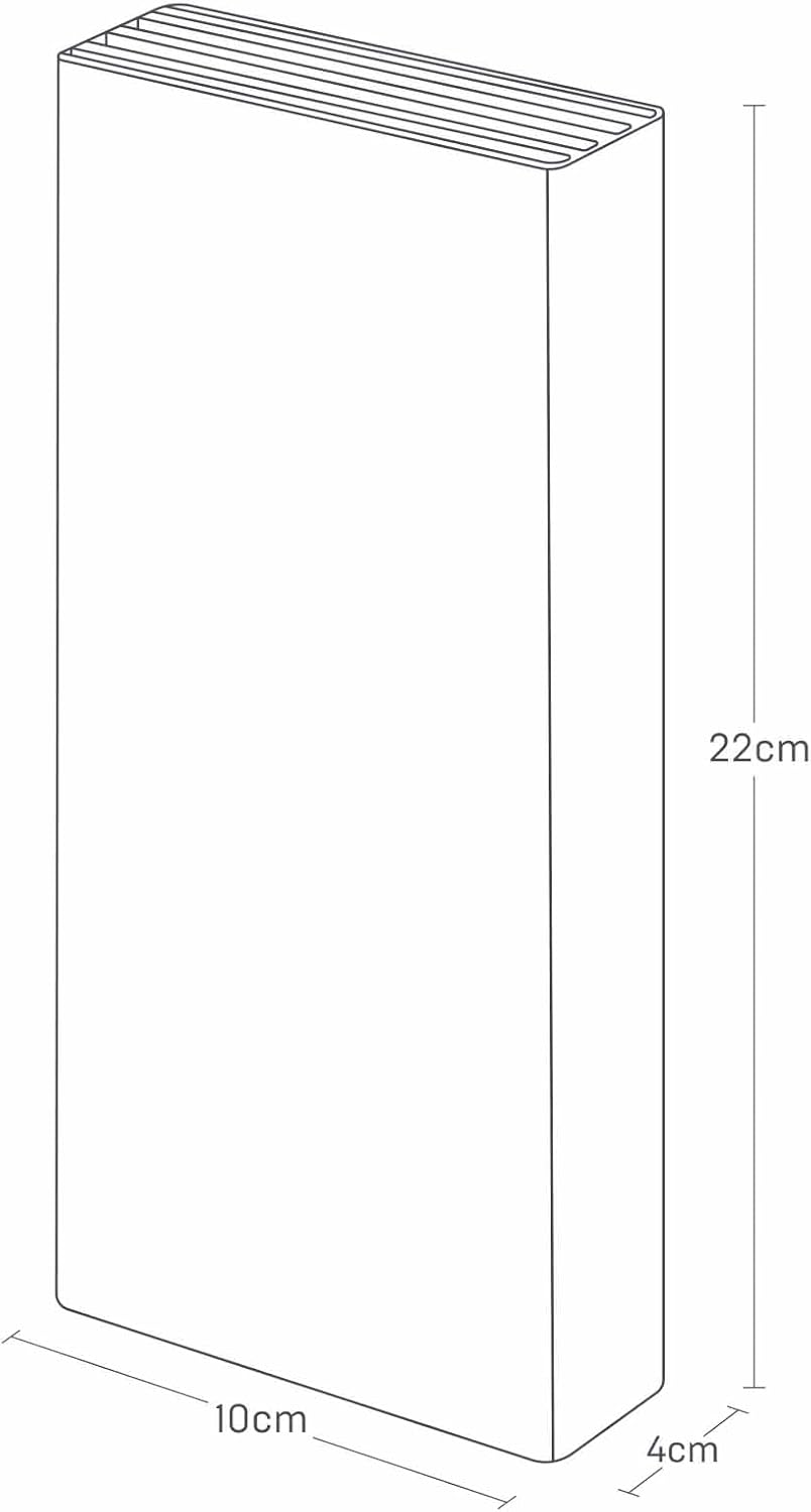 Yamazaki Tower Film Hook Selbstklebender Messerblock, schwarz | Stahl, Befestigung ohne Bohren, Mit