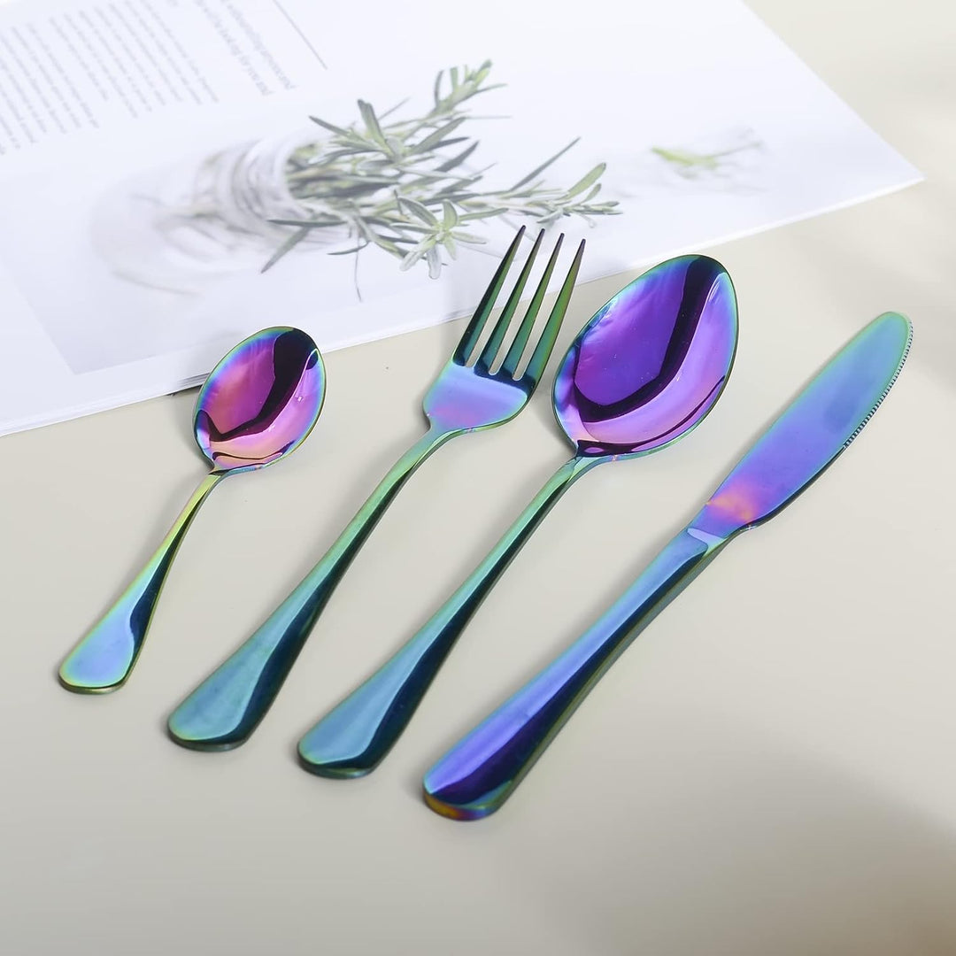 OBR KING 16-teilig Besteck Set Edelstahl Utensilien Inklusive Löffel Messer und Gabel Geschirr Set S