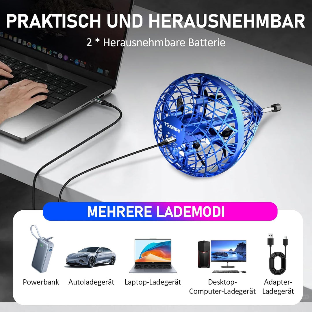 360°-Flip Hover Fliegender Ball Für Kinder und Erwachsene, Federbelastetes Flugball Spielzeug & Magi