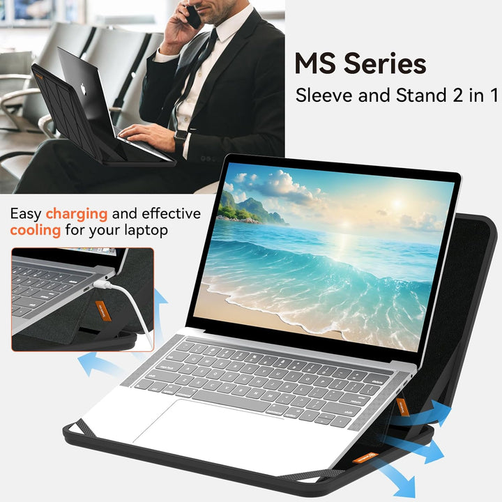 Smatree MS52T Laptop Hartschalenhülle aus Eva mit Laptopständer, für 13,5 Zoll Microsoft Surface 6/5