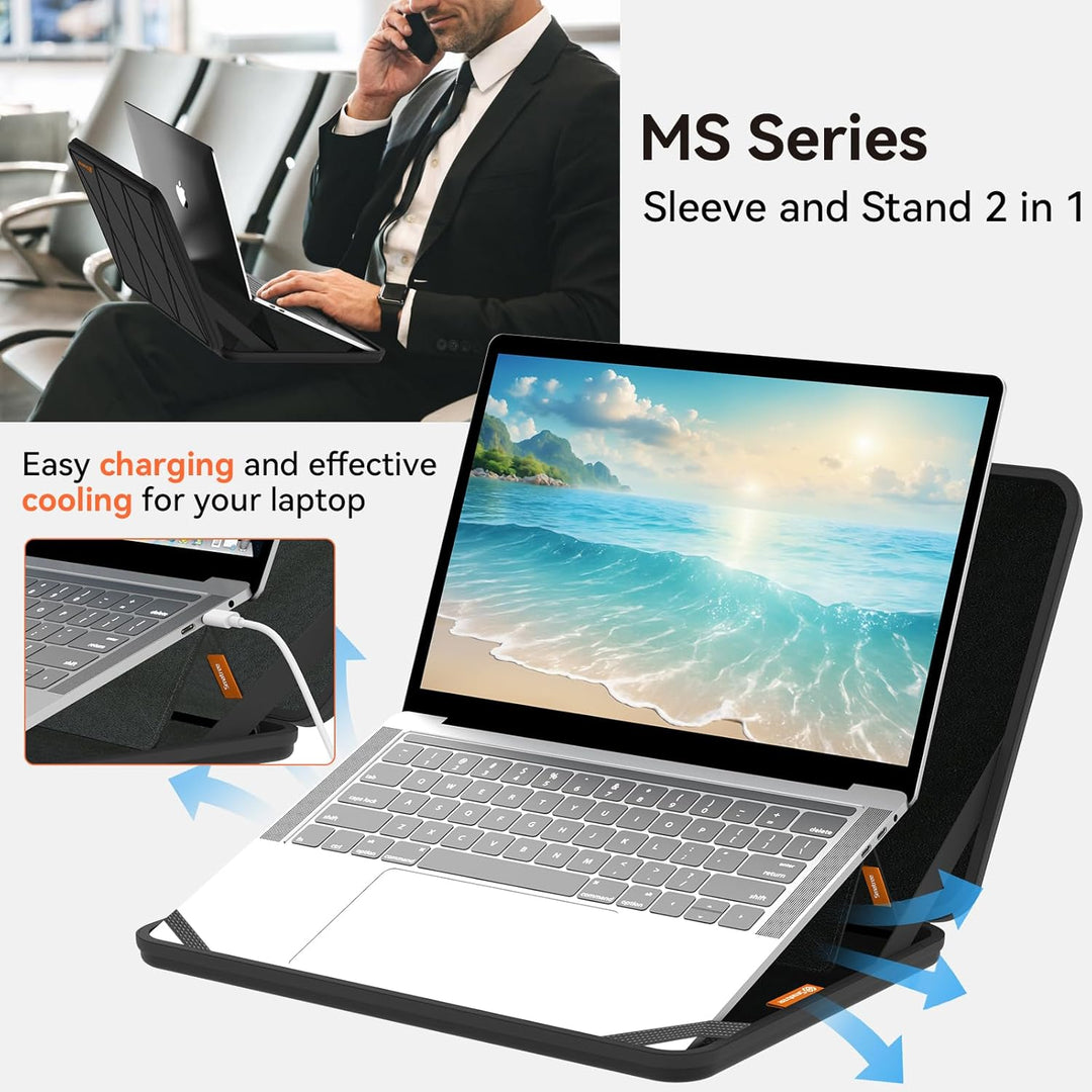Smatree MS41T Laptop Hartschalenhülle aus Eva mit Laptopständer, für 14 Zoll Dell Pro 14 Premium (PA