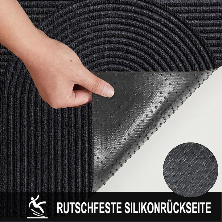 Fussmatte 43x76 cm Innen und Aussen - rutschfeste Schmutzfangmatte - Waschbar Fussmatte, Wasserdicht