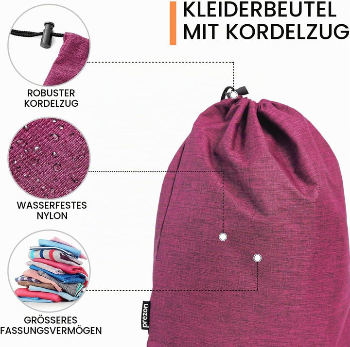 Prezon Komprimierbaren Packwürfeln mit Reiseschuhtasche und Wäschesack, Erweiterbarer Koffer-Organiz