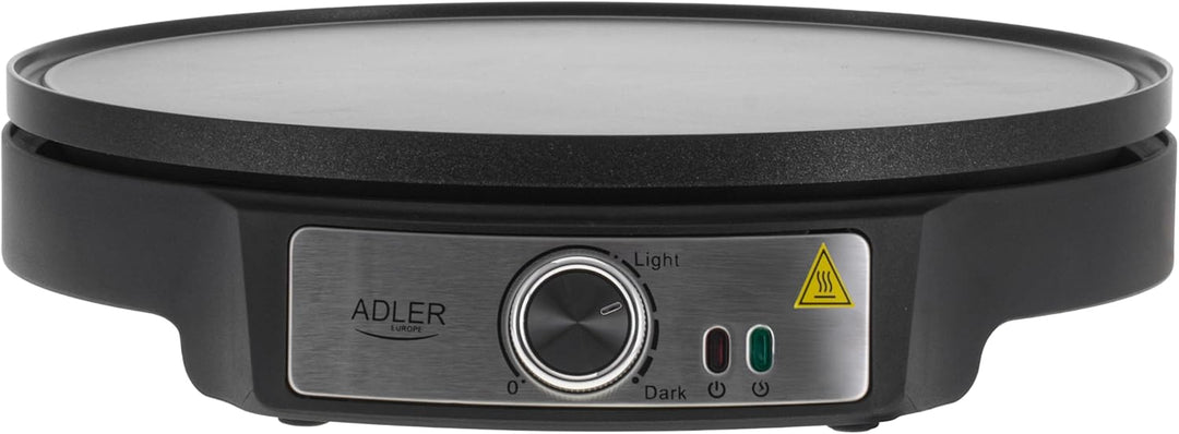 Adler Crêpe Maker [Ø 30cm] elektrisch mit Teigverteiler & Wender | Pfannkuchen Maker Platte mit Anti