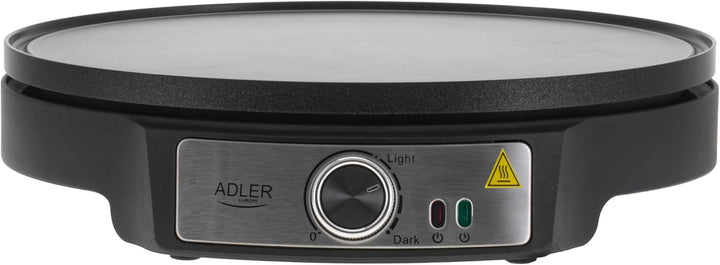 Adler Crêpe Maker [Ø 30cm] elektrisch mit Teigverteiler & Wender | Pfannkuchen Maker Platte mit Anti