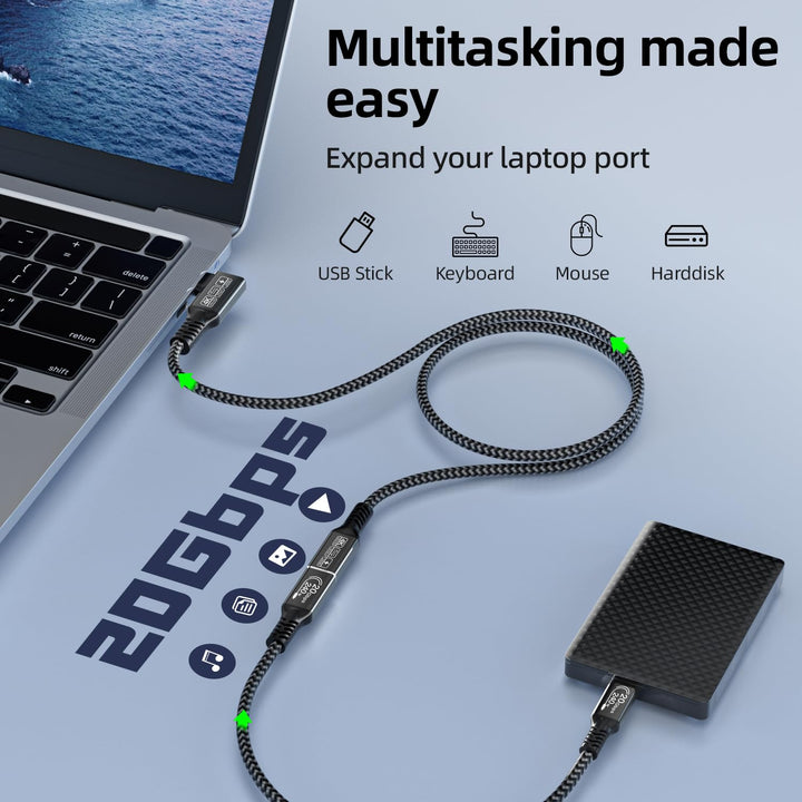 CAKOBLE USB C Kabel auf USB C 2M,USB 3.2 Gen2 Typ C ladekabel,20 Gbps Datenübertragung,240W 48V/5A S