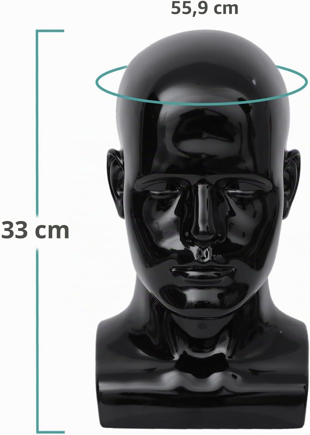 Mannequin Head Male Professional Cosmetology Manikin Head for Display Headset, Headphone, Game Conso