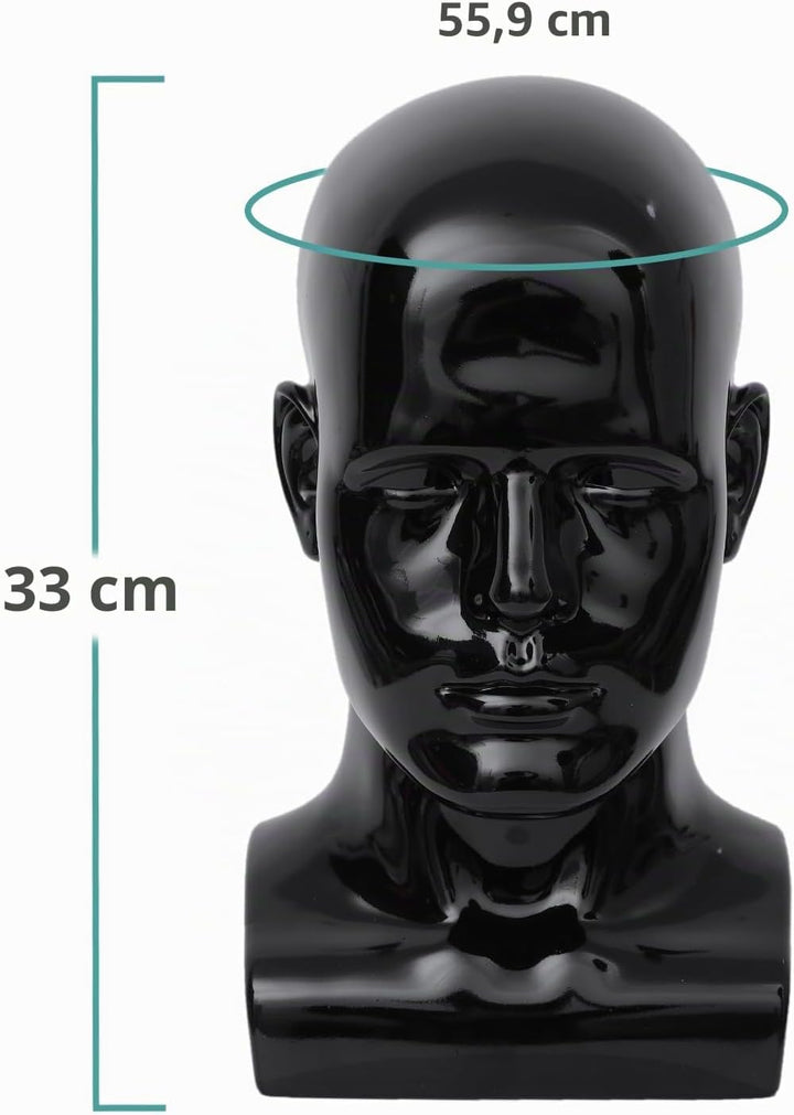Mannequin Head Male Professional Cosmetology Manikin Head for Display Headset, Headphone, Game Conso