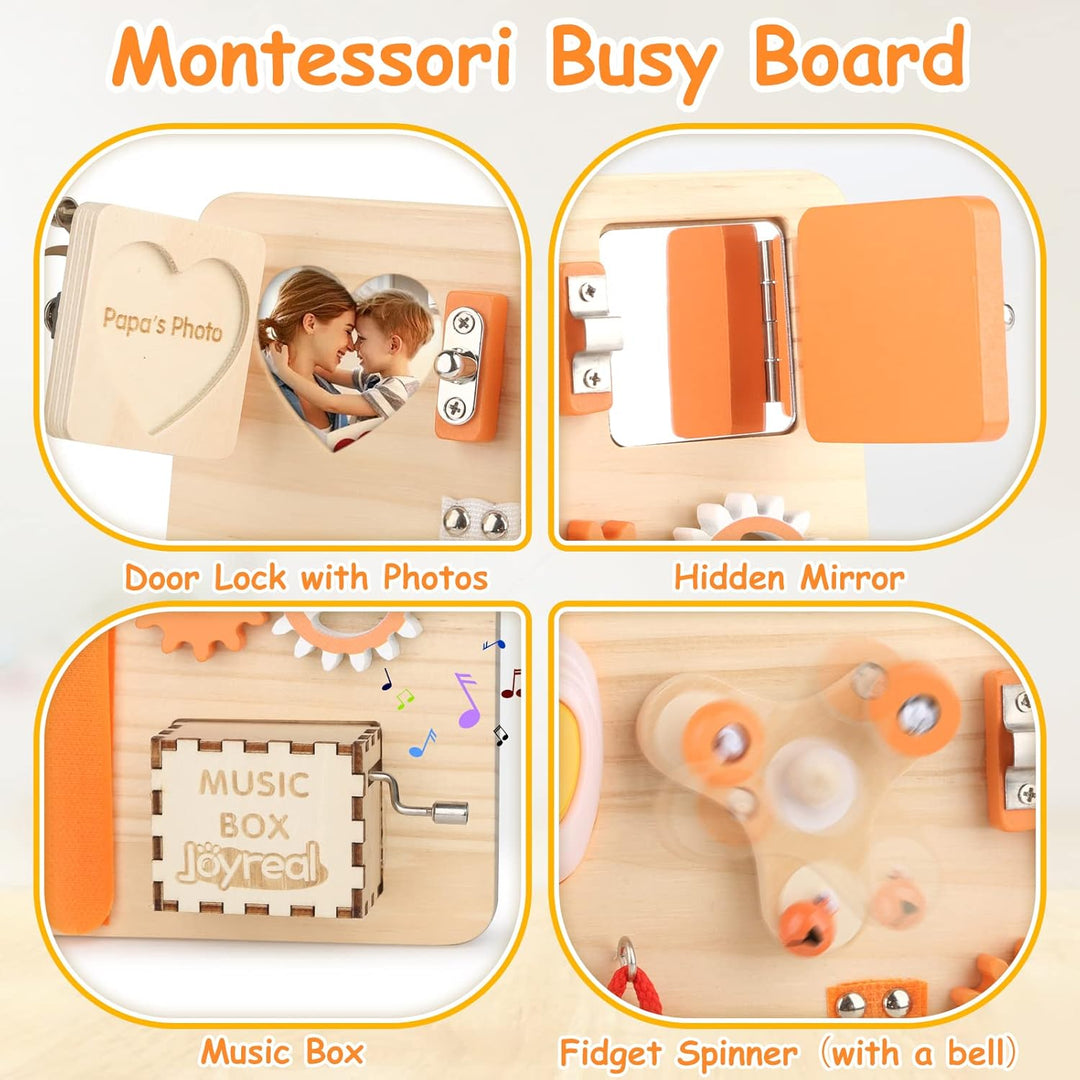 Joyreal Motorikbrett ab 1 2 3 Jahr - Activity Board Montessori Spielzeug Busy Board Montessori Brett