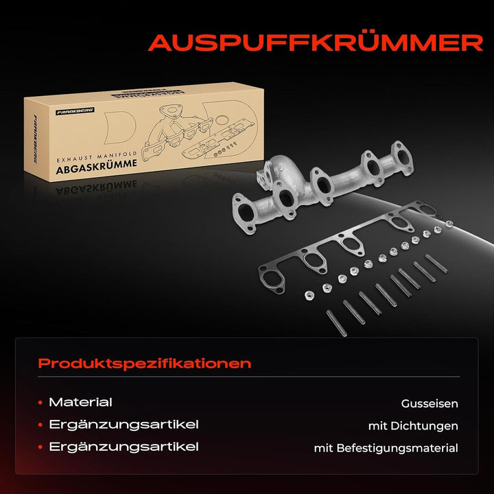 Abgaskrümmer mit Dichtungen für C-r-a-f-t-e-r 30-35 30-50 2E 2F 2.5L TDI Diesel 2006-2013 076253031A