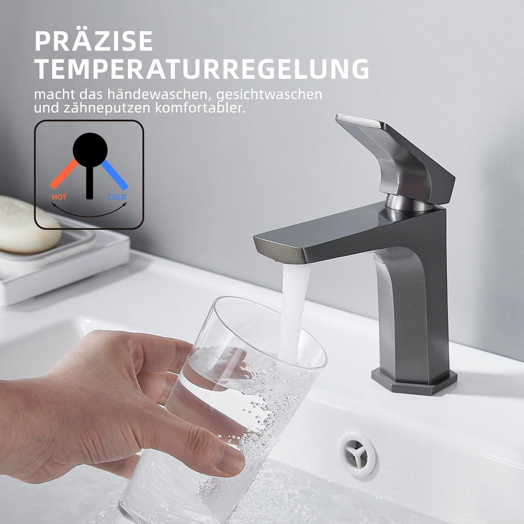 BELZ Wasserhahn Bad, Einhandmischer Waschtischarmatur, Armatur Badezimmer, Mischbatterie Waschbecken